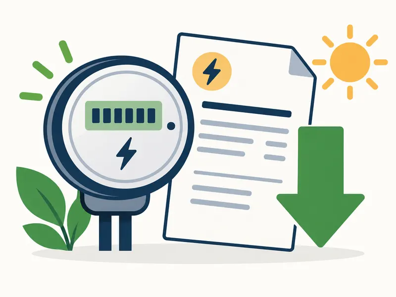 Illustration d'une facture d'électricité et d'un compteur