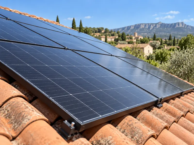 Panneaux solaires installés sur une toiture
